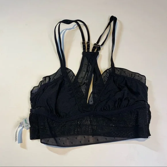 XS Aerie black POP! lace pullover bralette - Picture 6 of 11